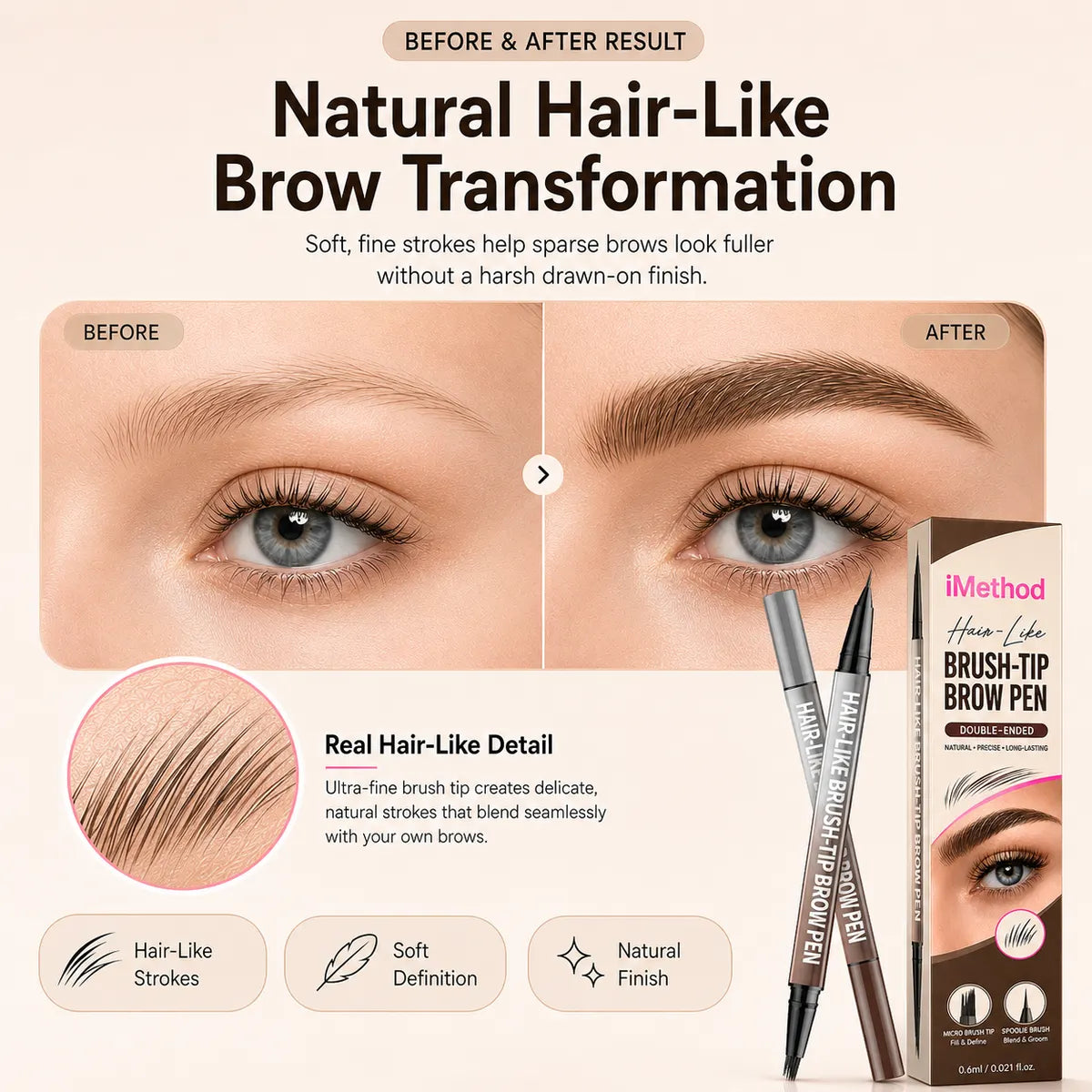 👉 🔥 Last Day — Buy 1 Get 1 FREE! 🔥⏰ | Dlufryna® 2-in-1 Curved Eyebrow Pen — Soft, Natural Hair-Like Brows in Seconds