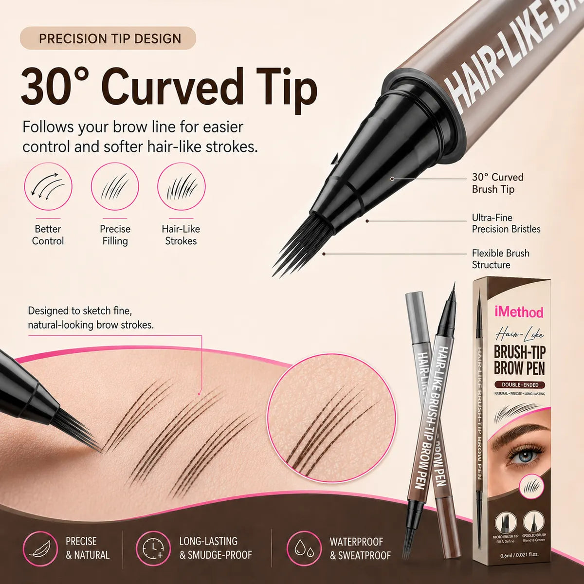 👉 🔥 Last Day — Buy 1 Get 1 FREE! 🔥⏰ | Dlufryna® 2-in-1 Curved Eyebrow Pen — Soft, Natural Hair-Like Brows in Seconds