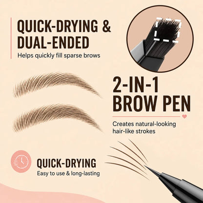 👉 🔥 Last Day — Buy 1 Get 1 FREE! 🔥⏰ | Dlufryna® 2-in-1 Curved Eyebrow Pen — Soft, Natural Hair-Like Brows in Seconds