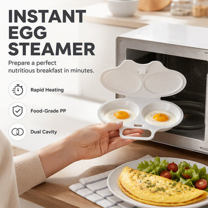 up 🥚🏠 2026 BESTSELLER 🥳 Microwave Egg Poacher – Two-Egg Design, Non-Stick Surface & Easy to Clean. Uses Less Oil Than Frying – Stock Up & Save Today!