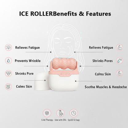 Alvixora®【2-in-1 Ice Roller Set】Keep Clean in Case❄️Cooling Face & Body Massager for Pores, Dry Skin & Product Absorption｜Portable Skin Care Gift for Women