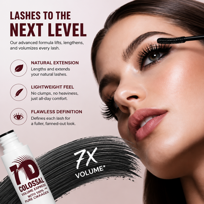 ⏰💥  Final 24 Hours:Buy 1 Get 1 FREE  — Dlufryna® 7D Colossal Mascara | Lift, Volume & Smudge-Proof Drama