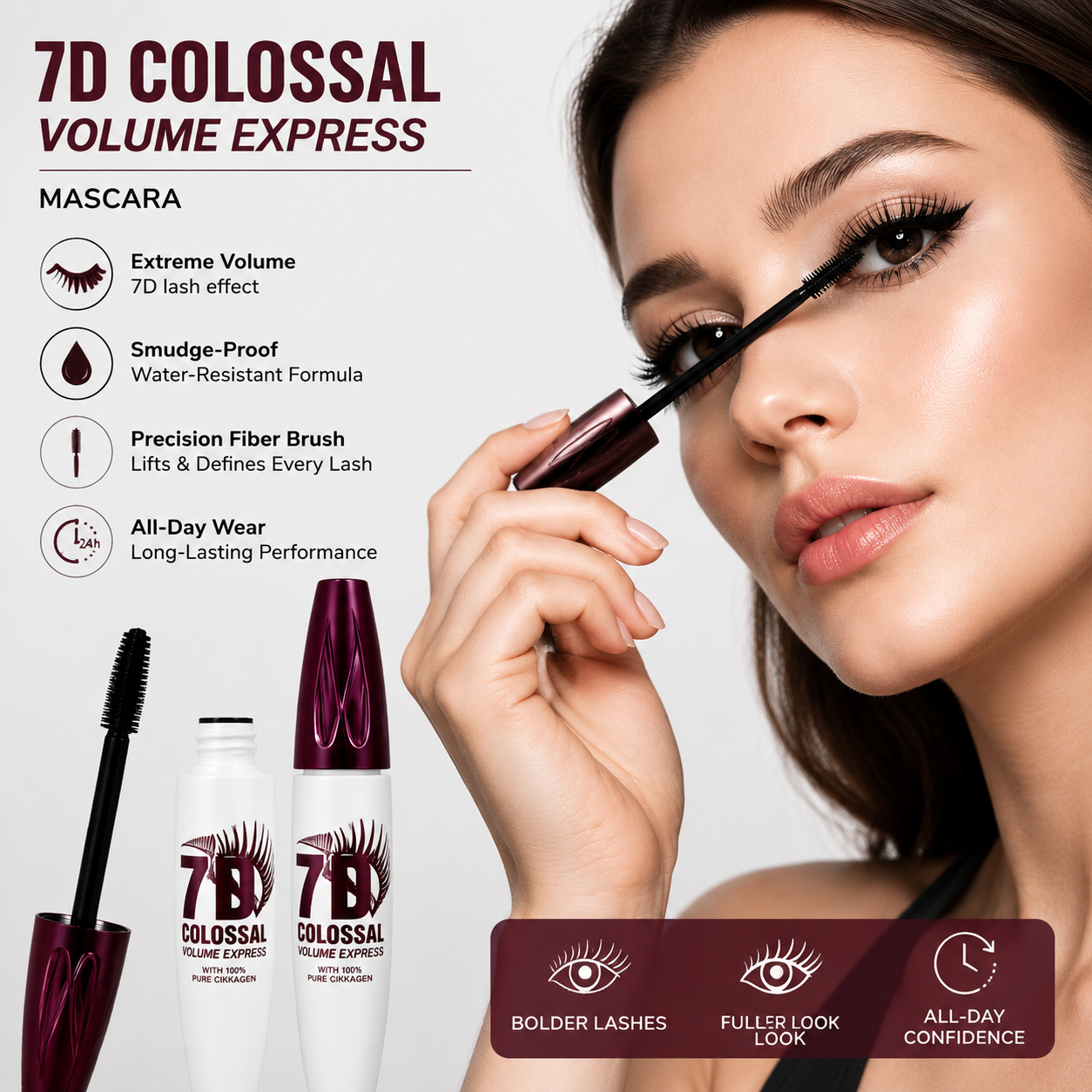 ⏰💥  Final 24 Hours:Buy 1 Get 1 FREE  — Dlufryna® 7D Colossal Mascara | Lift, Volume & Smudge-Proof Drama