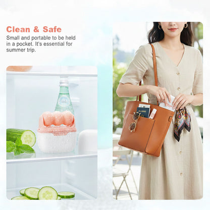 Alvixora®【2-in-1 Ice Roller Set】Keep Clean in Case❄️Cooling Face & Body Massager for Pores, Dry Skin & Product Absorption｜Portable Skin Care Gift for Women