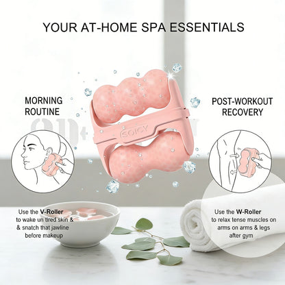 Alvixora®【2-in-1 Ice Roller Set】Keep Clean in Case❄️Cooling Face & Body Massager for Pores, Dry Skin & Product Absorption｜Portable Skin Care Gift for Women