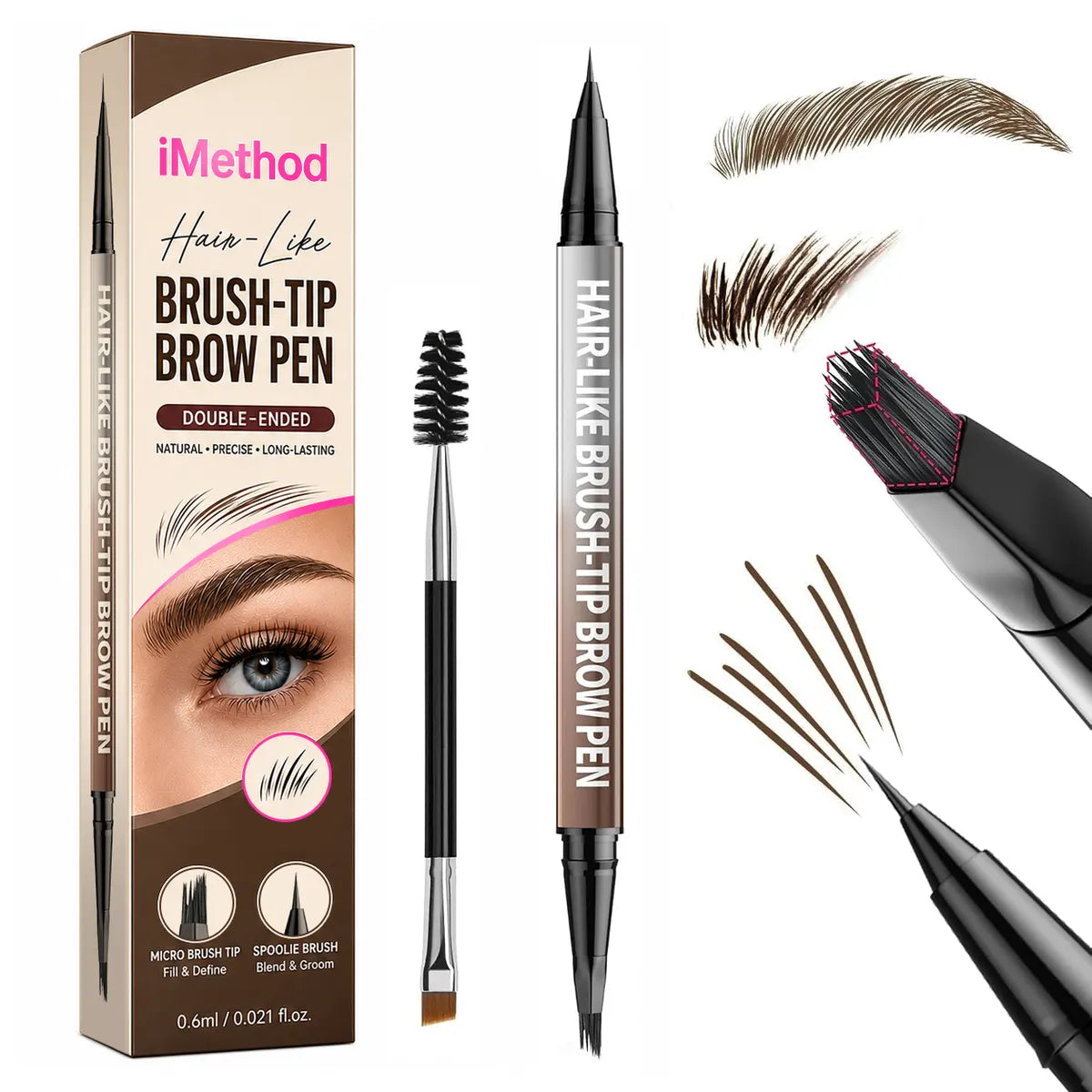 👉 🔥 Last Day — Buy 1 Get 1 FREE! 🔥⏰ | Dlufryna® 2-in-1 Curved Eyebrow Pen — Soft, Natural Hair-Like Brows in Seconds