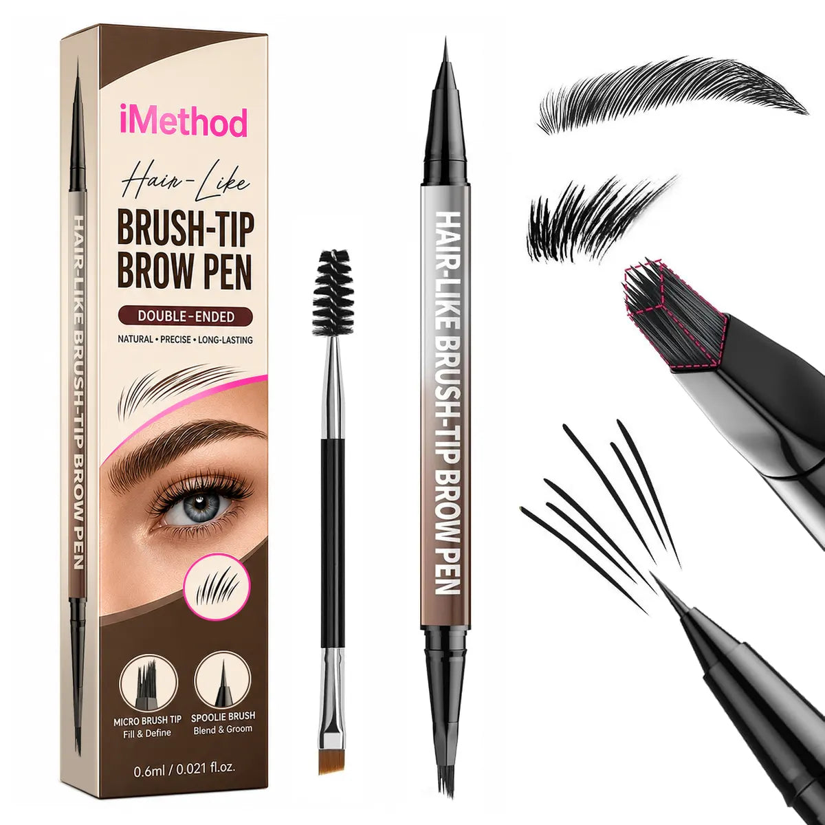 👉 🔥 Last Day — Buy 1 Get 1 FREE! 🔥⏰ | Dlufryna® 2-in-1 Curved Eyebrow Pen — Soft, Natural Hair-Like Brows in Seconds