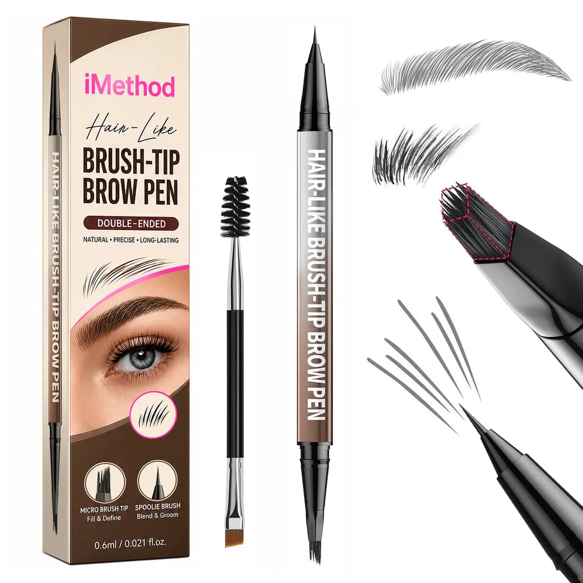 👉 🔥 Last Day — Buy 1 Get 1 FREE! 🔥⏰ | Dlufryna® 2-in-1 Curved Eyebrow Pen — Soft, Natural Hair-Like Brows in Seconds