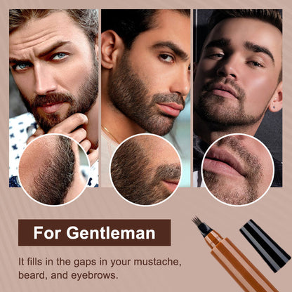 🔥👁️Dlufryna® Waterproof Four-tip Beard and Eyebrow Pen✨